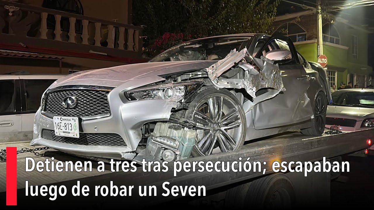 Detienen a tres tras persecución; escapaban luego de robar un Seven