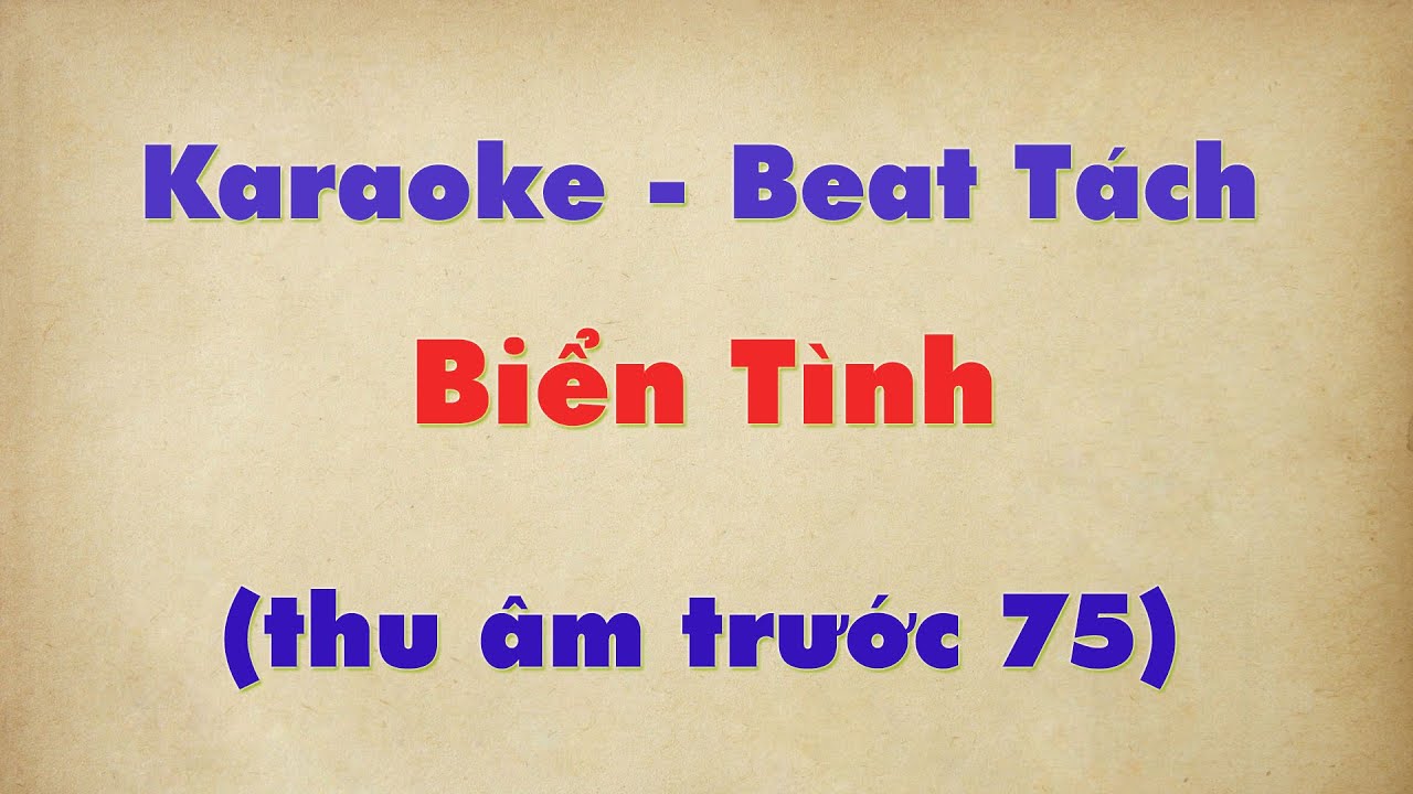 BIỂN TÌNH | KARAOKE | BEAT NHẠC TRƯỚC 1975