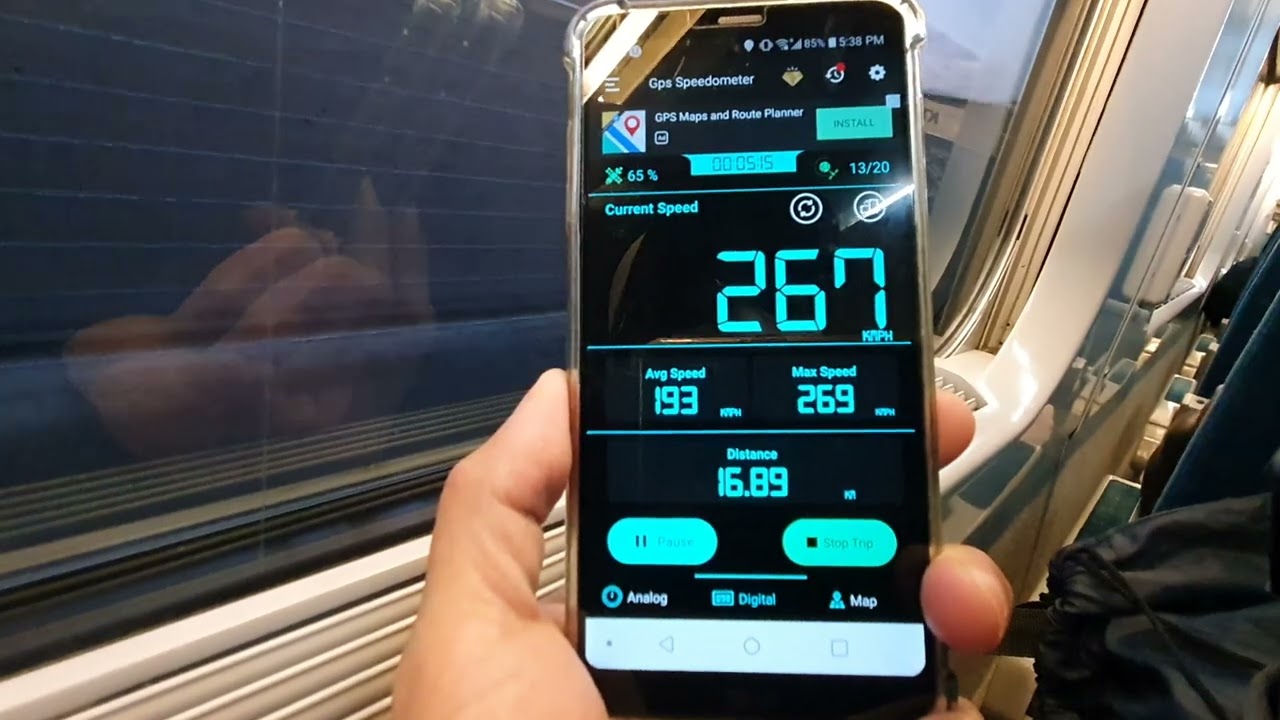 Testing the speed of Korea Train Express (KTX) from Dongdaegu Station to Busan