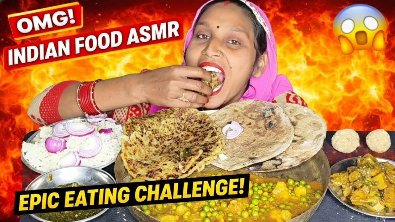 OMG! 😱 Biggest Veg Thali Eating Challenge | Indian Food ASMR | Food Challenge Hindi Indian
