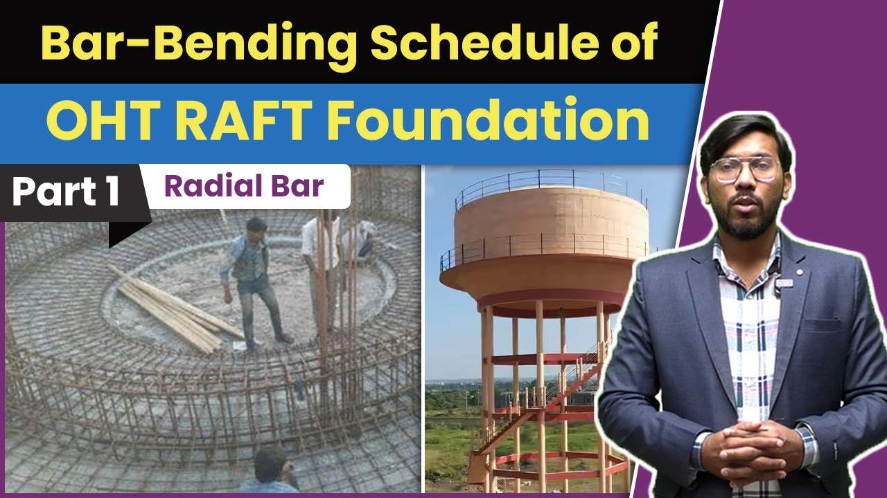 BBS of OHT Circular RAFT Footing Part-1 | Radial Bar | Bar Bending Schedule of Overhead Tank