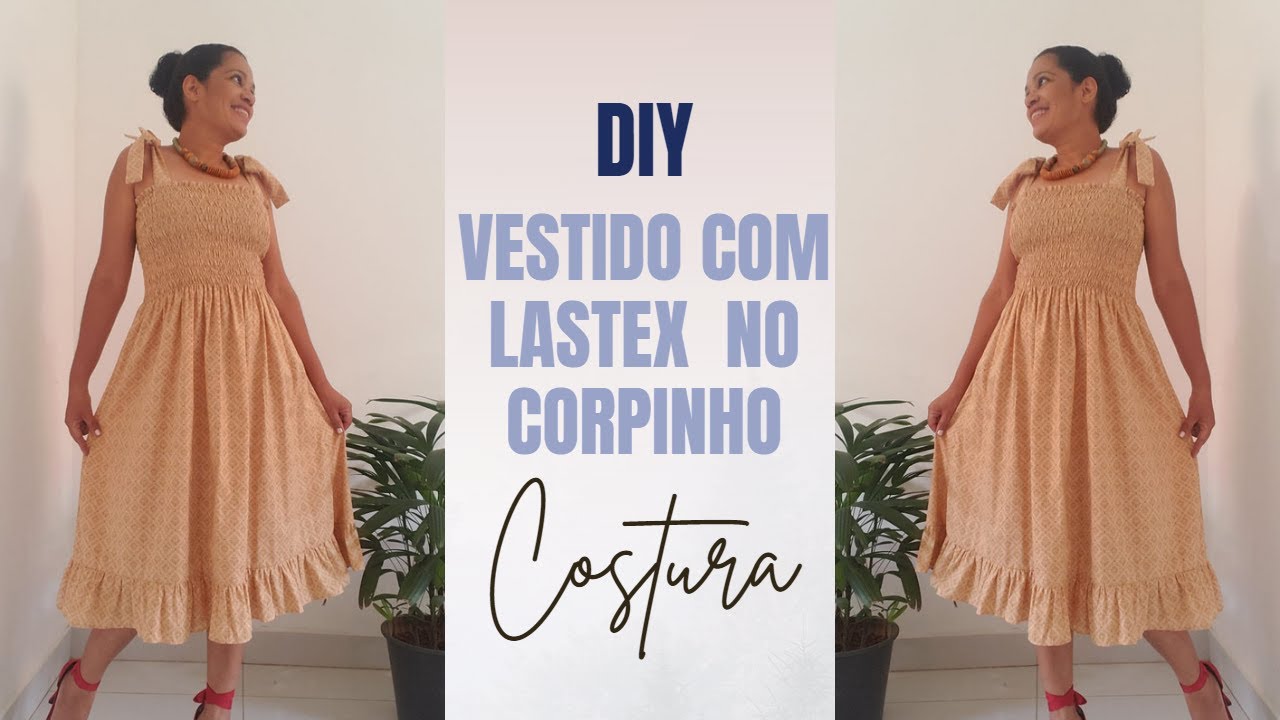 COMO FAZER UM VESTIDO DE LASTEX TAMANHO P,M,G,GG