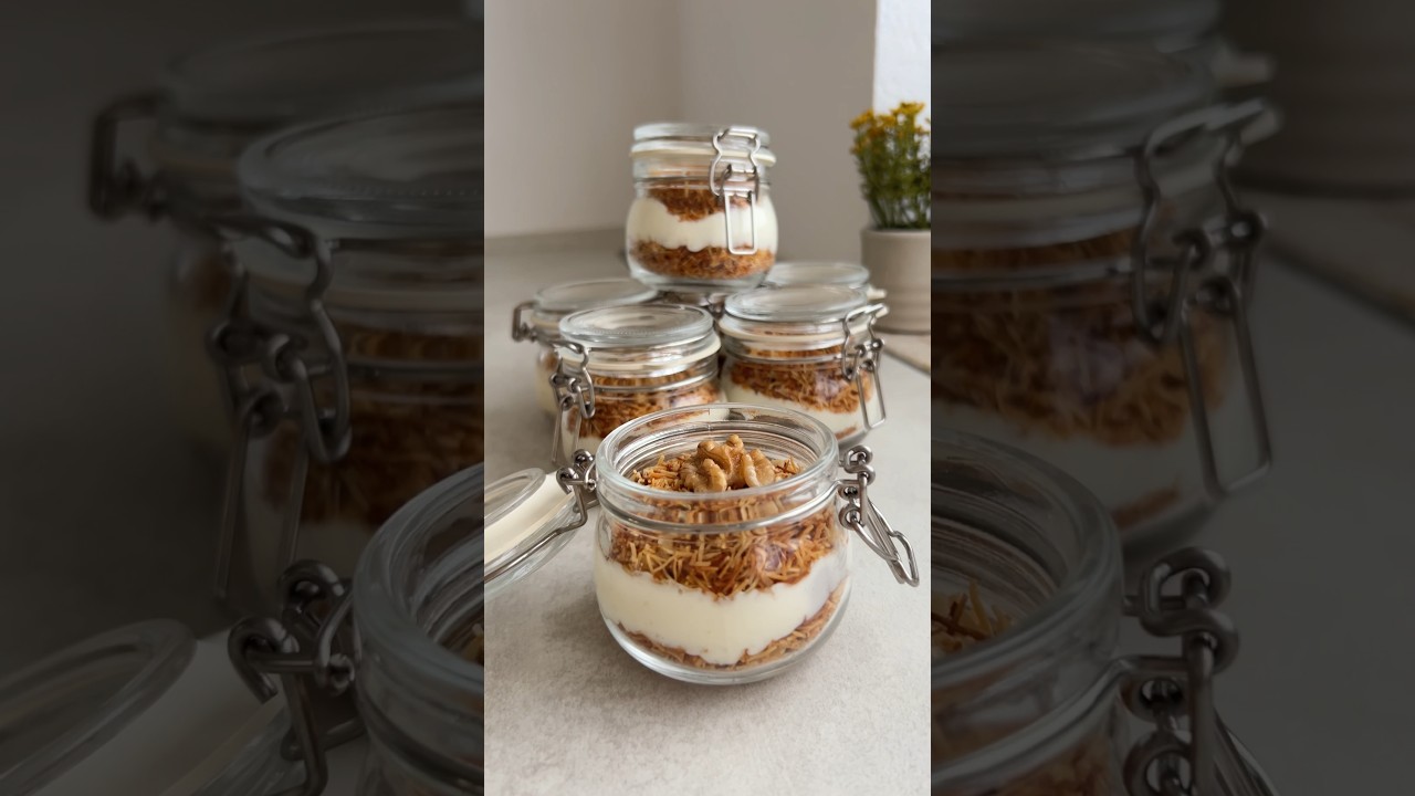 Kadayif mit Pudding, Glas Dessert