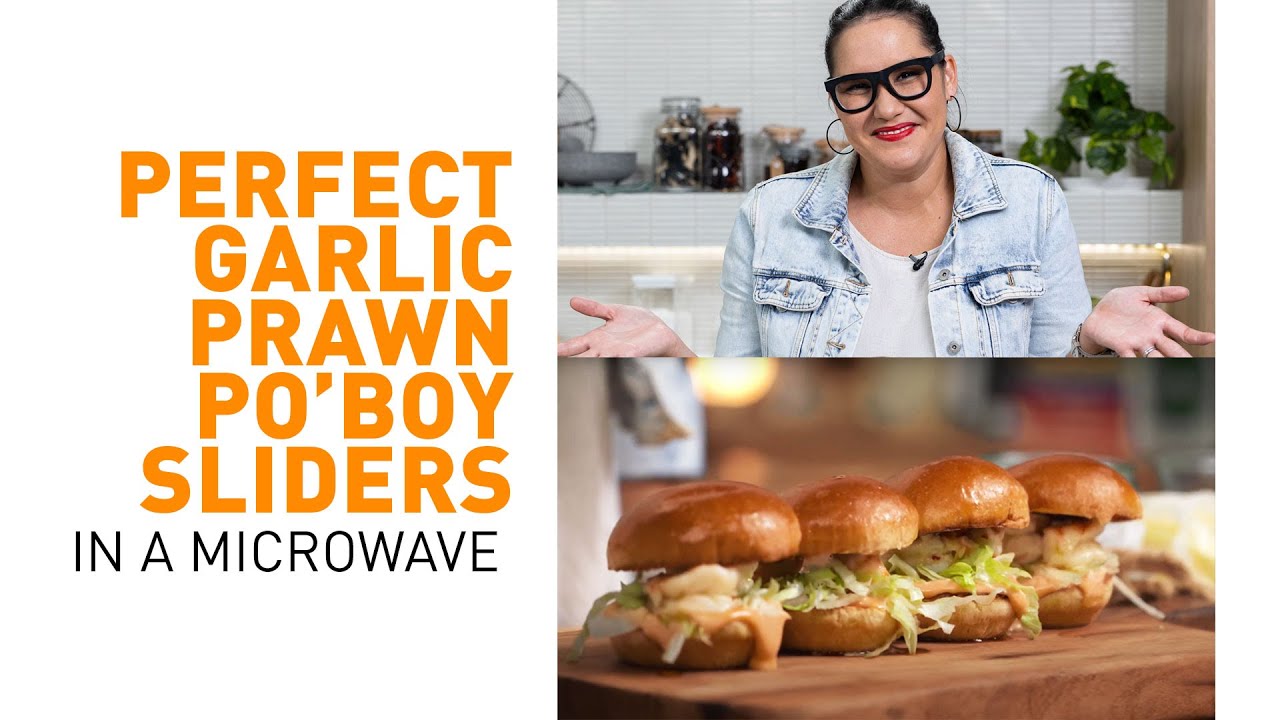 Marion Grasby Creates Garlic Prawn Po’Boy Sliders in the Panasonic NN-CD58J Convection Microwave