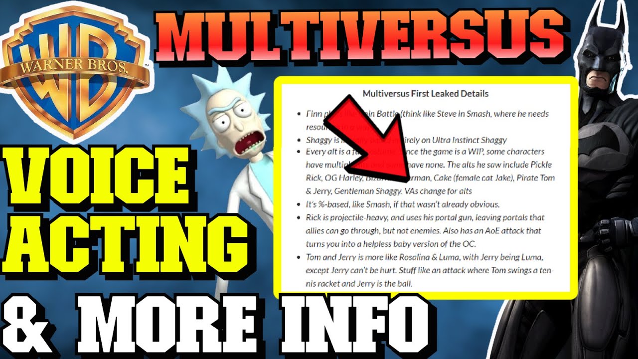 Warner Bros Multiversus CHARACTER AND VOICE ACTING INFO