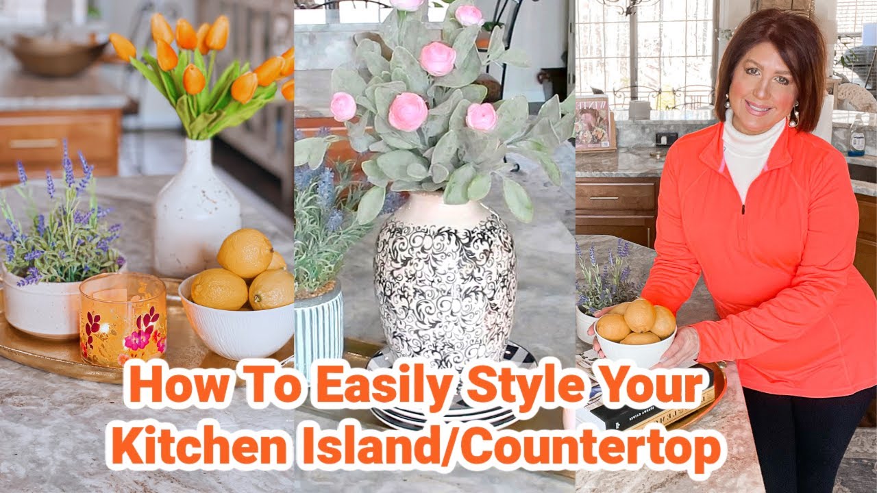 Style Your Kitchen Island/Countertop Using What You Have |  Simple Decor Ideas | Decorate With Me