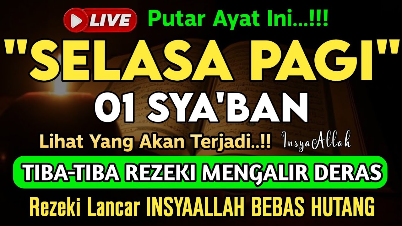 Putar Ayat ini Di Bulan Sya'ban - Segala Hajad Dikabulkan, Rezeki Mengalir Deras, Aamiin