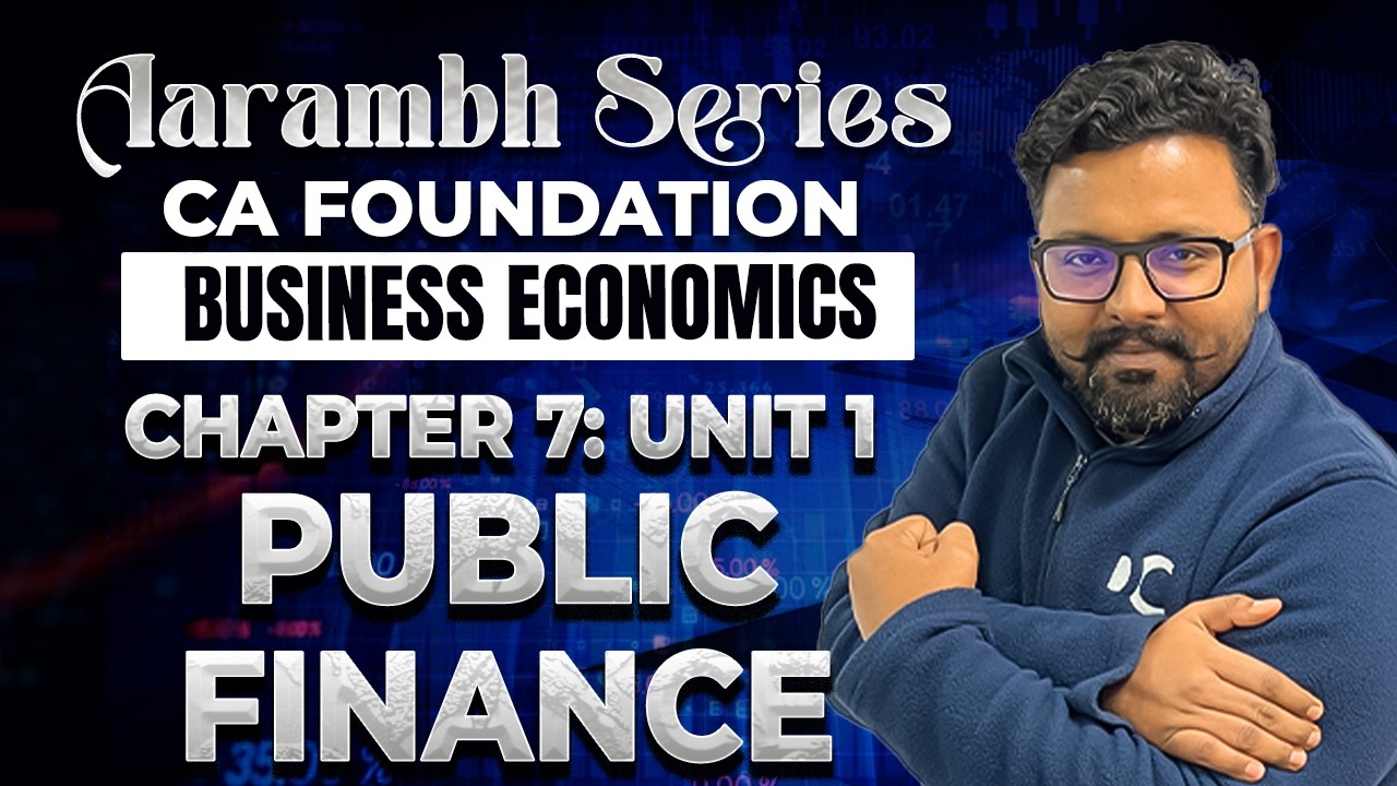 Chapter 7 | Public Finance- Unit 1 | Business Economics | CA Foundation