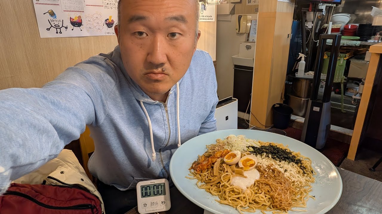 最速チャレンジ！！油そば1.5kg早食い 麺侍誠！！#早食い 