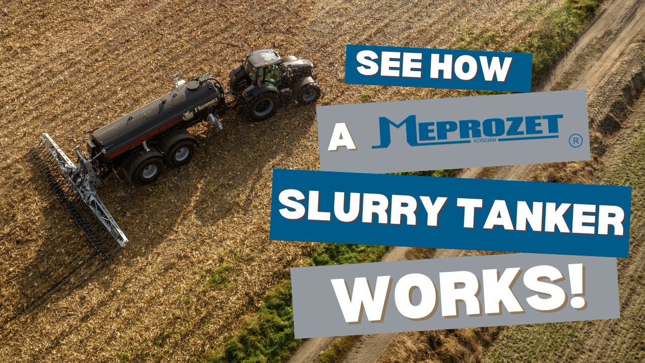Slurry tanker Meprozet Kościan Maxi 2W Plus equipped with a 9-meter dribble bars - see how it works!