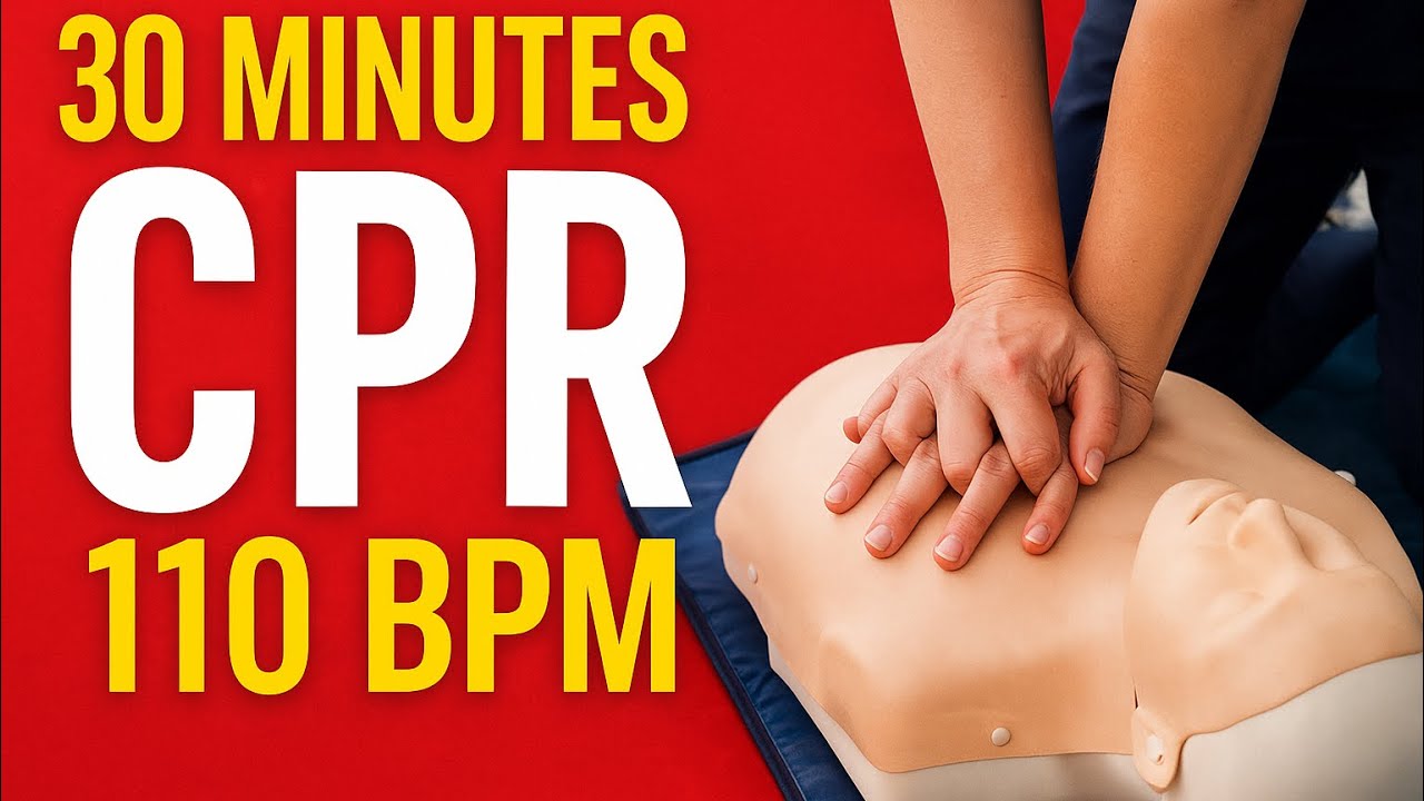 30-Minute CPR Practice | 110 BPM Compression Guide (Training Simulation)