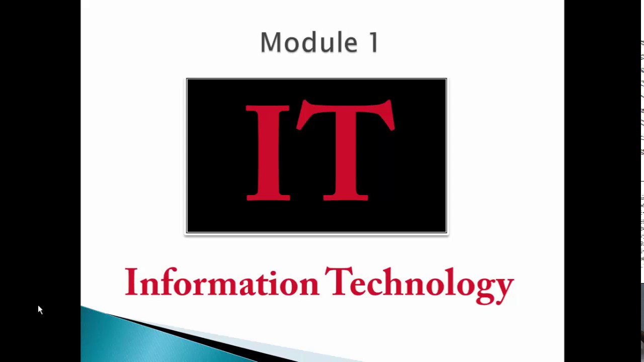 شرح module IT - دورة ICDL - الجزء الاول