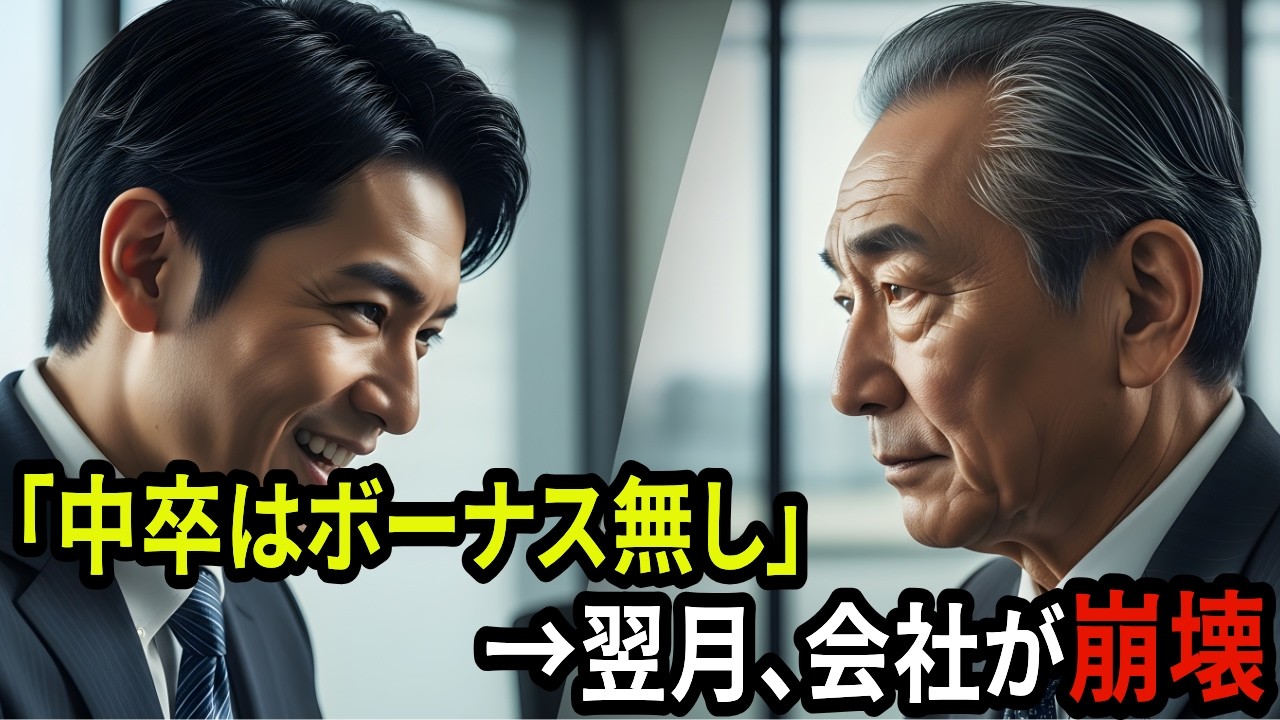 「中卒はボーナス無し」と嘲笑した常務。退職後、会社が崩壊した