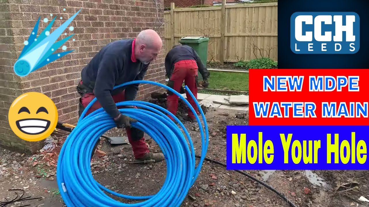 MDPE WATER MAINS INSTALLATION - No Digging - Moling - Trenchless Pipe Replacement