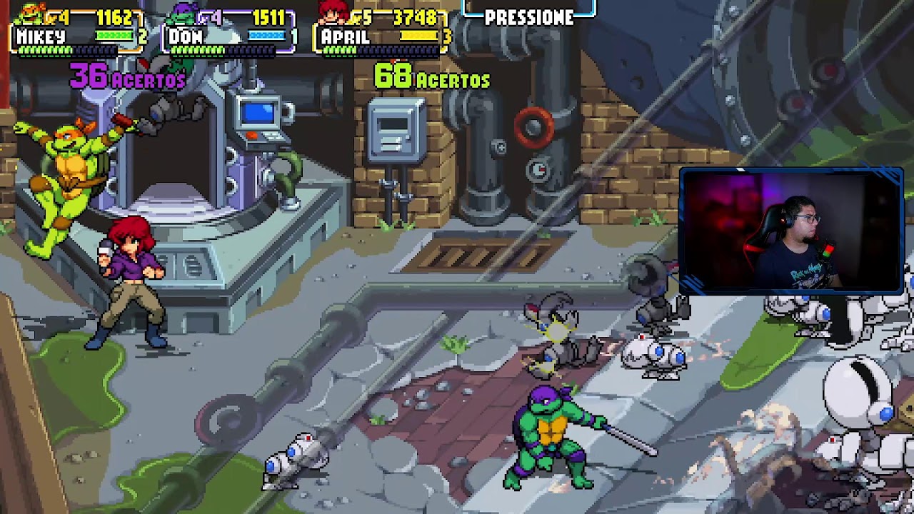 GamePlay Atras Da Platina - TMNT Shredder's Revenge Com  @BruLeoGames⁩ #PlatinaJogadas n.º107 (horz)