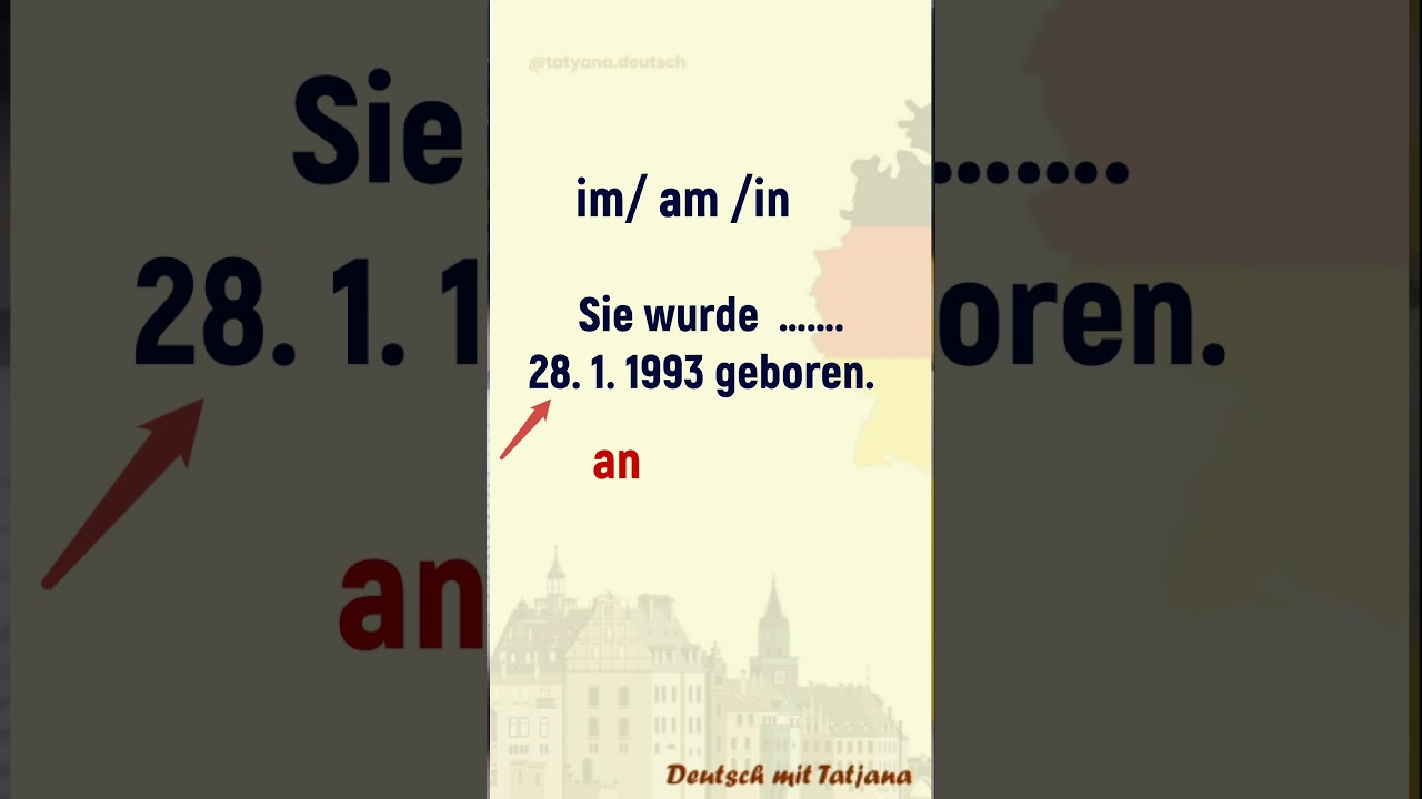 #Немецкие предлоги am (ам) - в какой- либо день. #shorts
