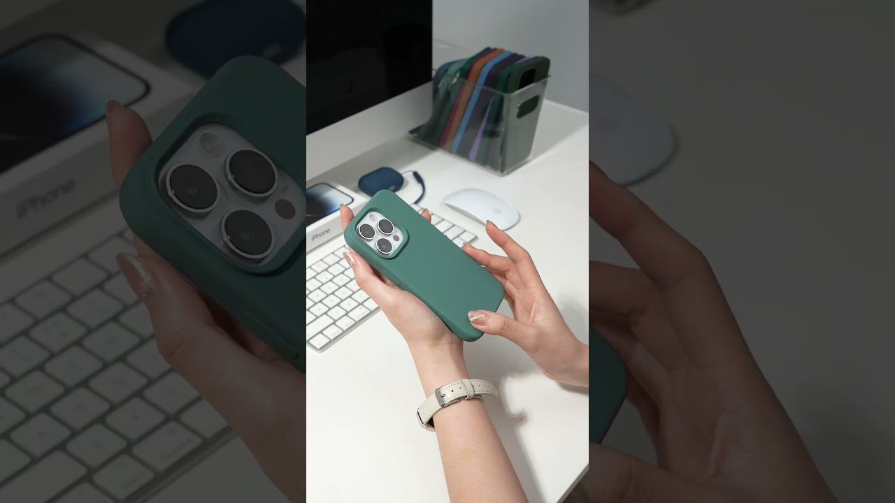 Apple iPhone 14 Pro | ORNARTO: Pine Green Magnetic Silicone Case for iPhone 14 Pro