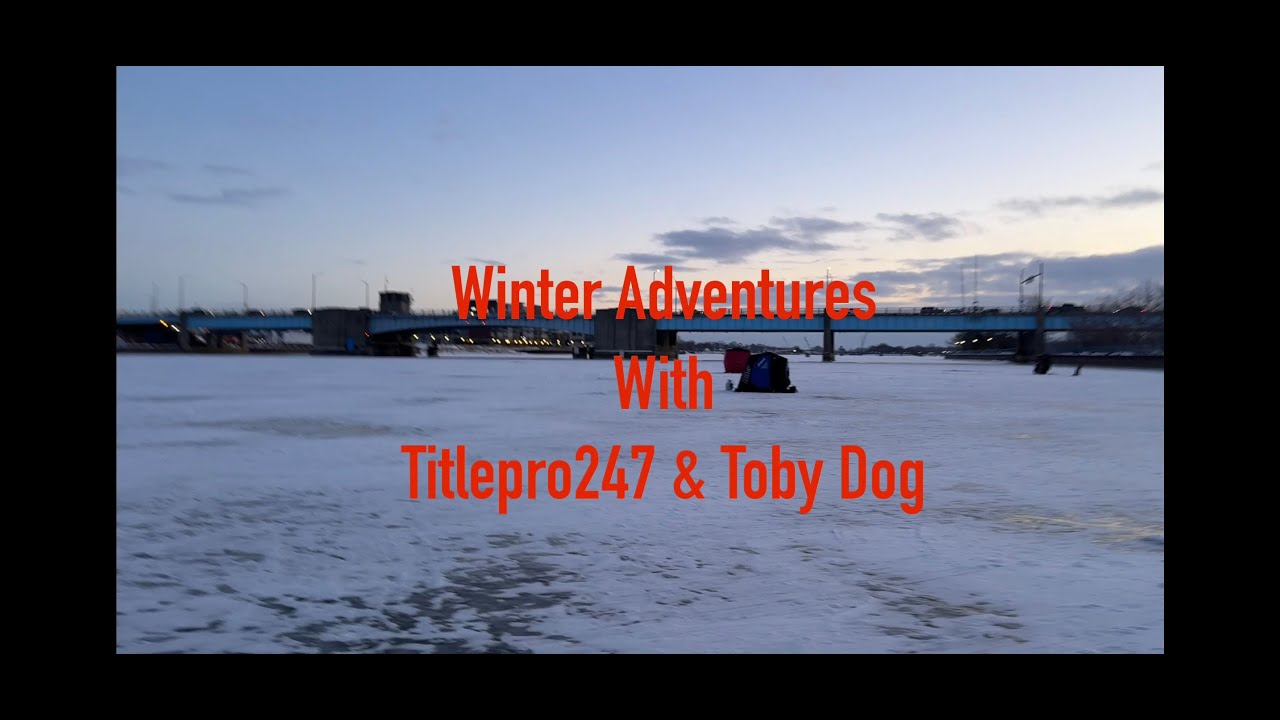 Ice Conditions Check: Saginaw River with Toby the Dog!