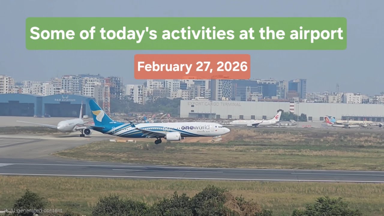 Some aircraft takeoff and landing scenes at the airport today, February 27, 2026. @omanairofficial 