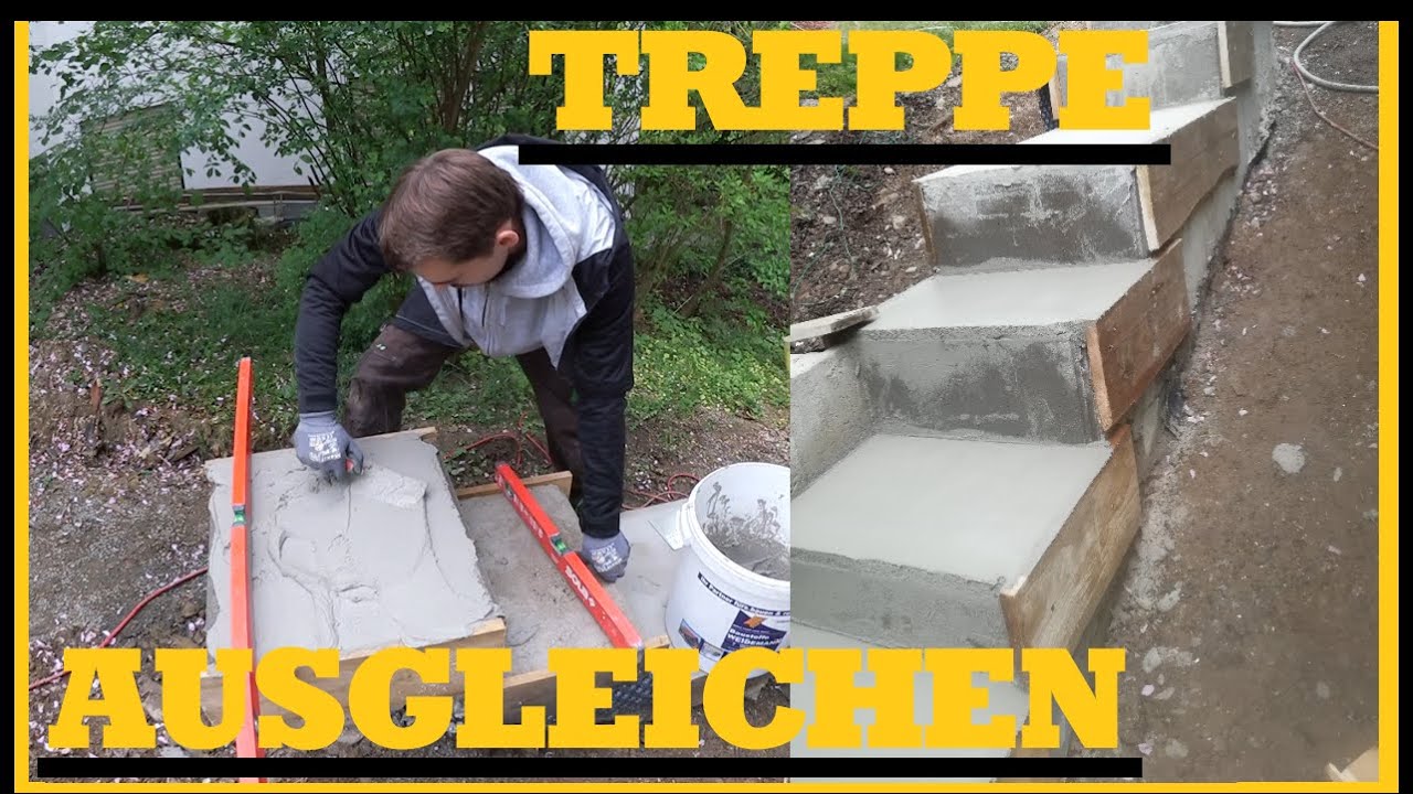 Gefälle einbauen an einer Außentreppe | Betontreppe Ausgleichen - so geht's