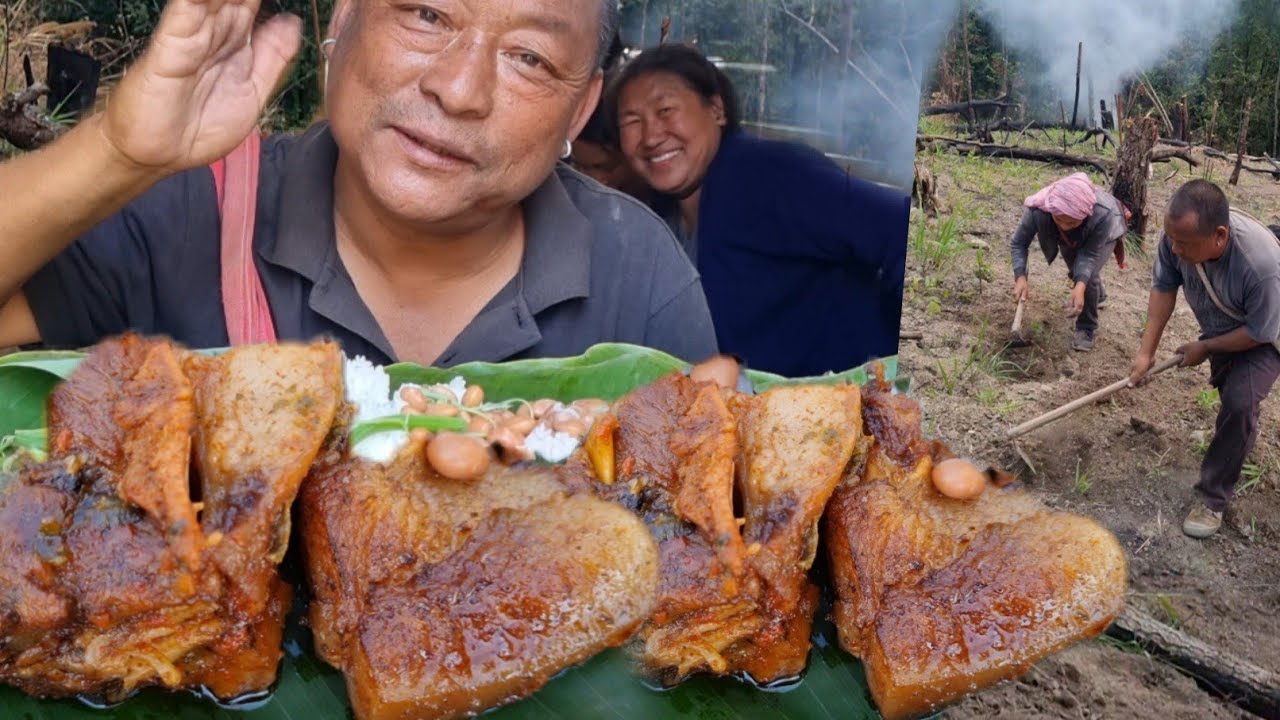 Cooking & eating  pork axone with kholar!!@khipsvlog3739...