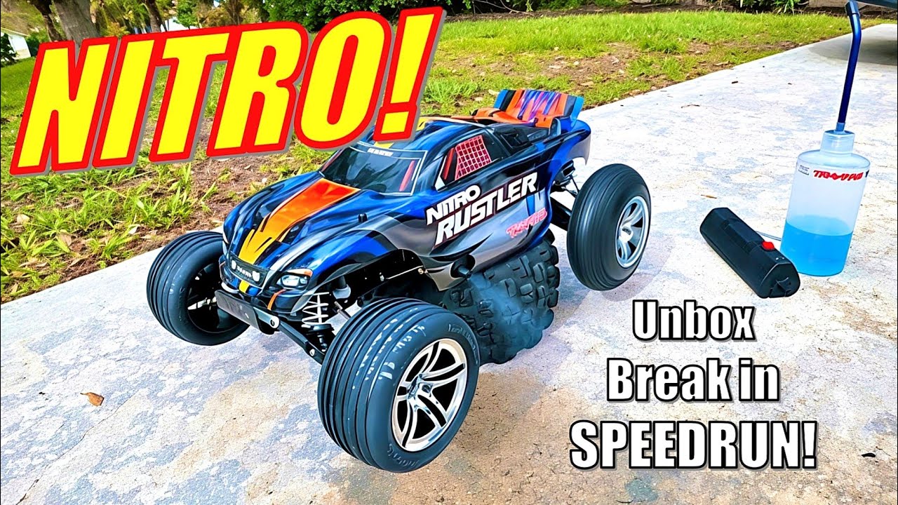 It's LOUD! FAST Nitro Rustler! TOP SPEEDRUN, Unboxing & Break in!
