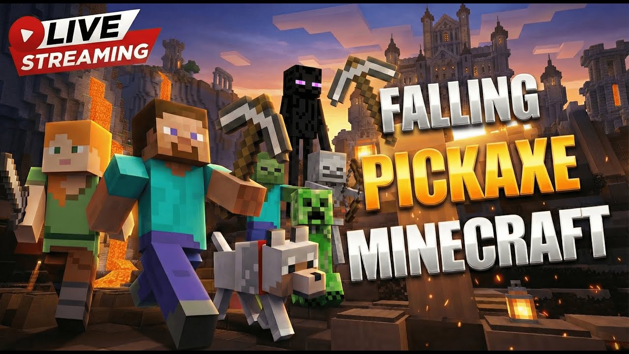 🔴 LIVE: Falling Pickaxe Controlled By Chat #minecraft #minecraftlive #shorts #live