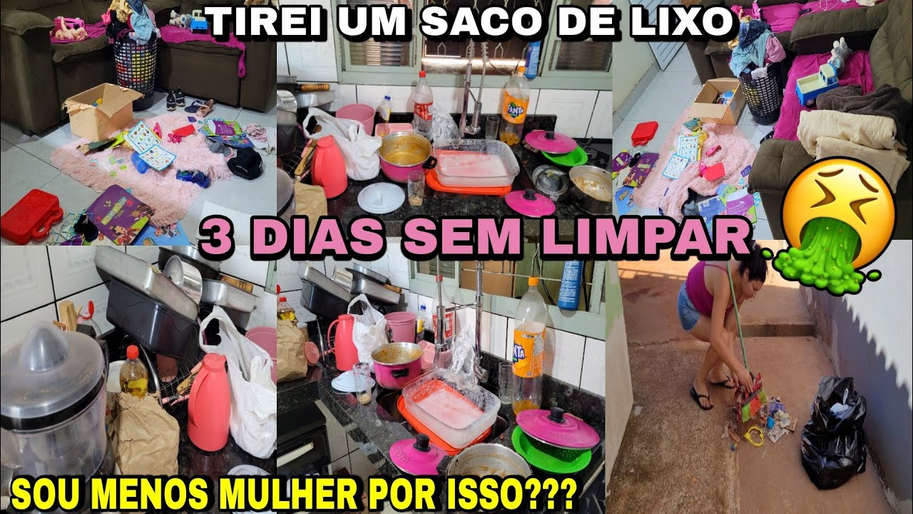 TRÊS DIAS SEM LIMPAR A CASA?! ESTAVA UM NOJO🤮SOU MENOS MULHER POR ISSO🤔???FAXINA COMPLETA PESADA