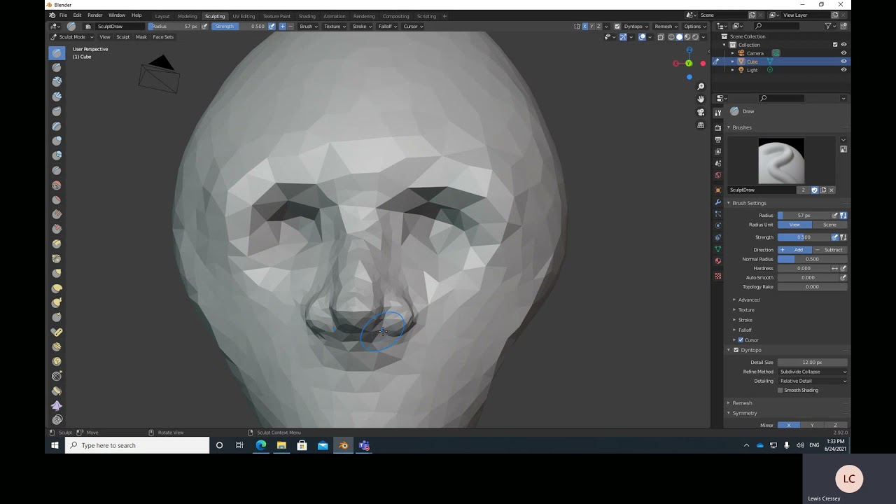 Beginner sculpting in Blender