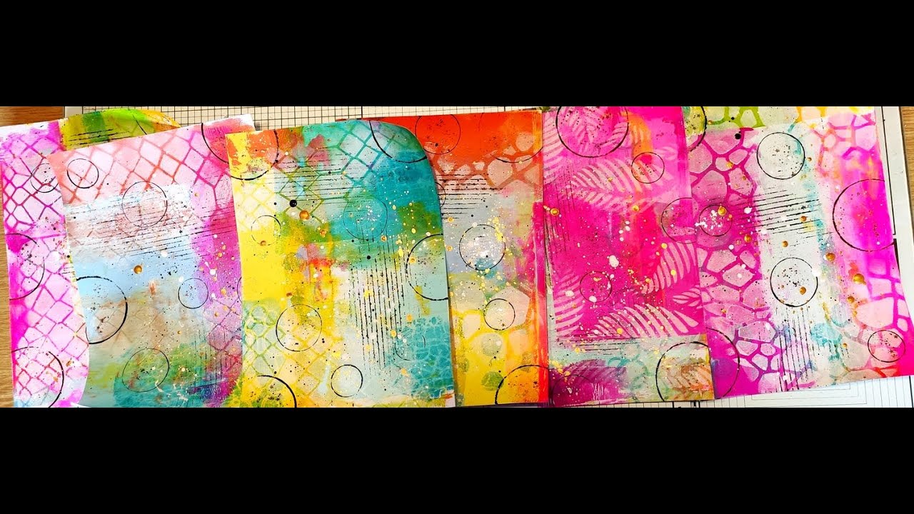 GEL PRESS N°5 : Des fonds avec de la peinture acrylique qui seront 