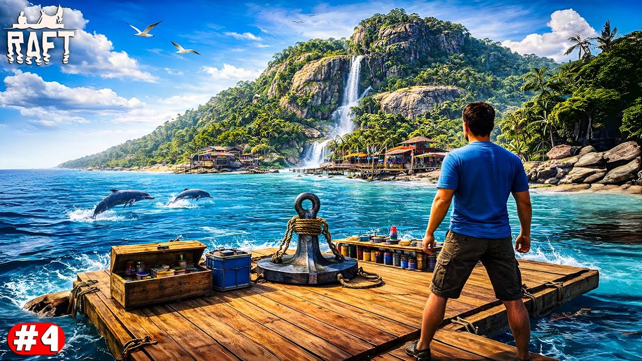 Exploring a MASSIVE Island for the First Time 🌴😱 | RAFT #4