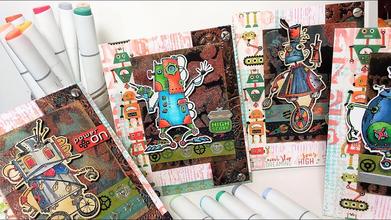 Cute Robot Cards & 18 Card Making Tips!