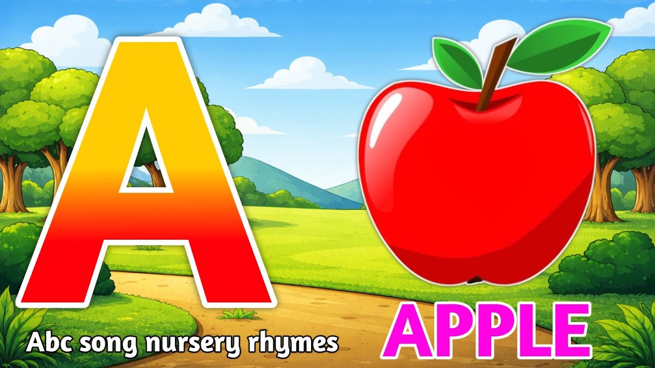 Phonics song with TWO Words - A For Apple - ABC Alphabet Songs with sound for children