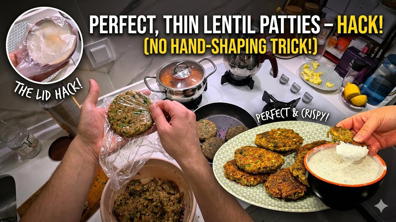 Crispy Lentil Patties – The Simple Jar Lid Shaping Trick