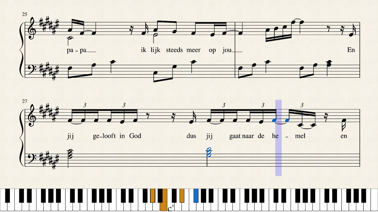 PAPA - Suzan & Freek - Piano Tutorial (met lyrics) FREE SHEETS