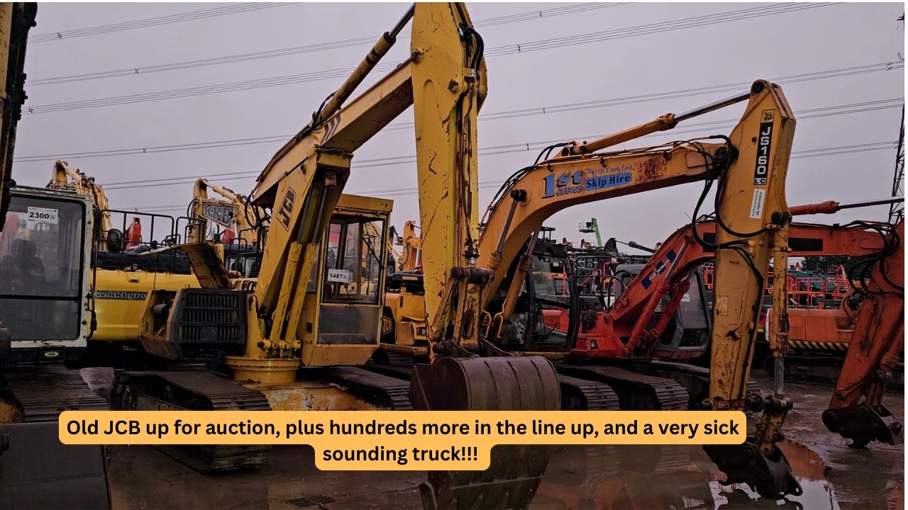 Take a walk around the Diggers up for auction as well as an old JCB gem and a sickly truck!!