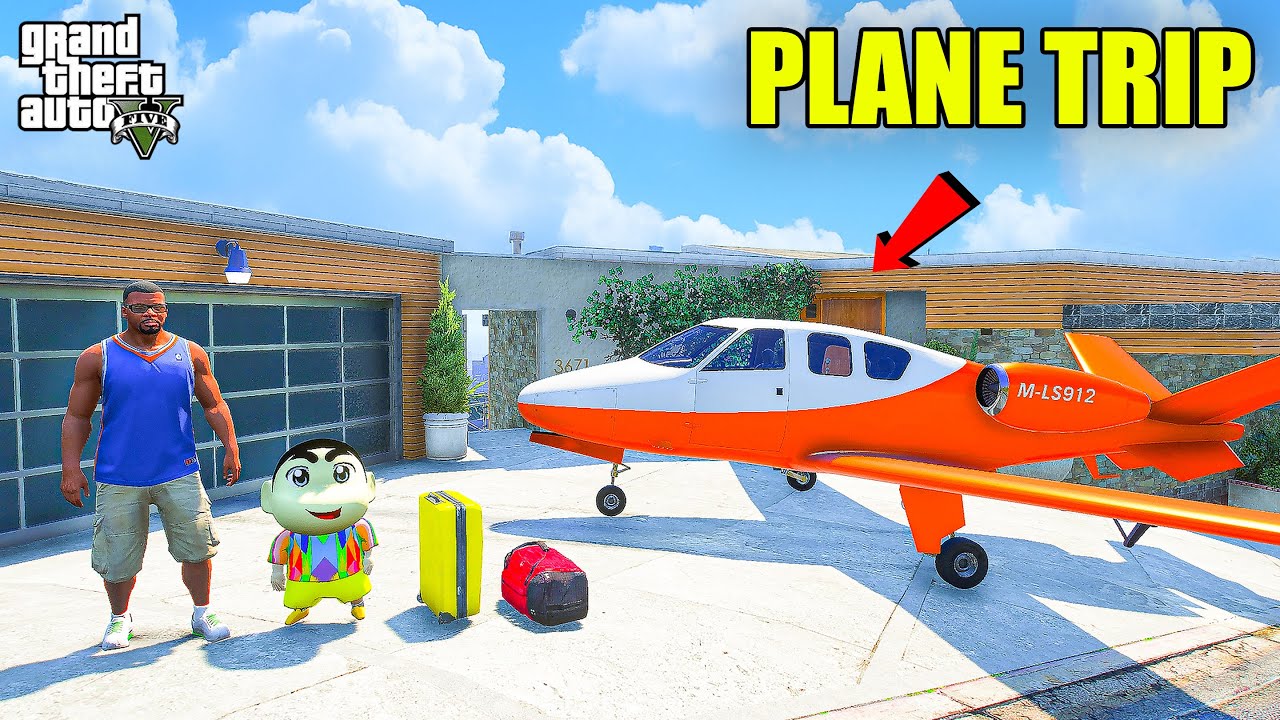 Franklin & Shinchan Going To Plane Trip In GTA 5 | JNK GAMER