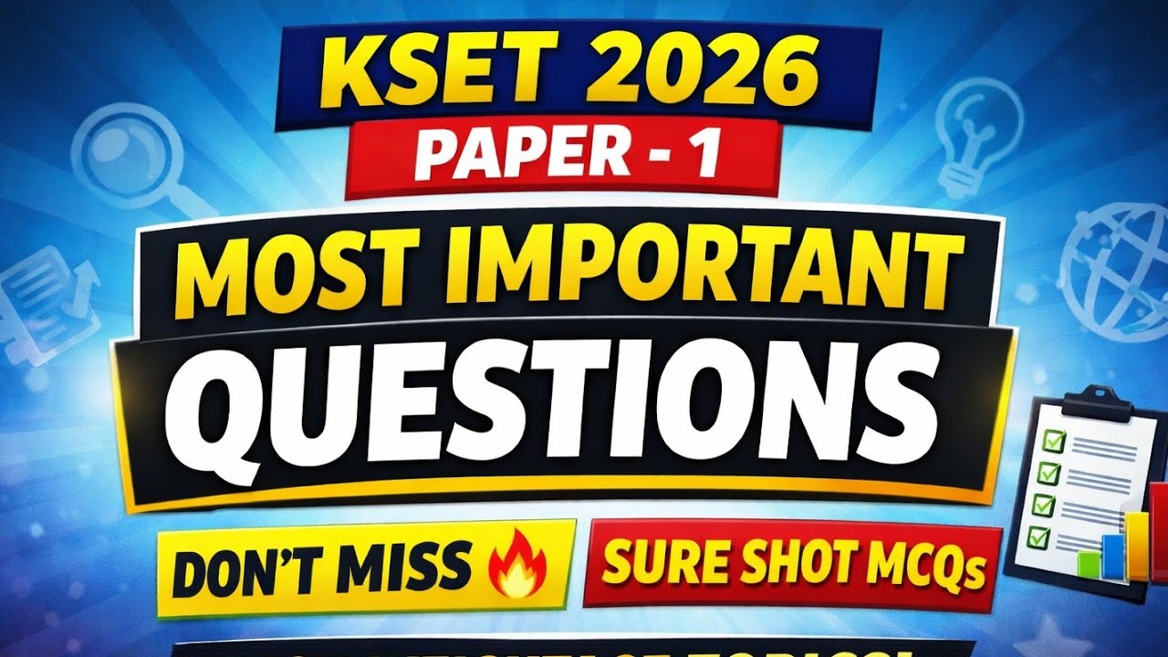 KSET Paper-1 2026 | PYQ-Based Important Questions