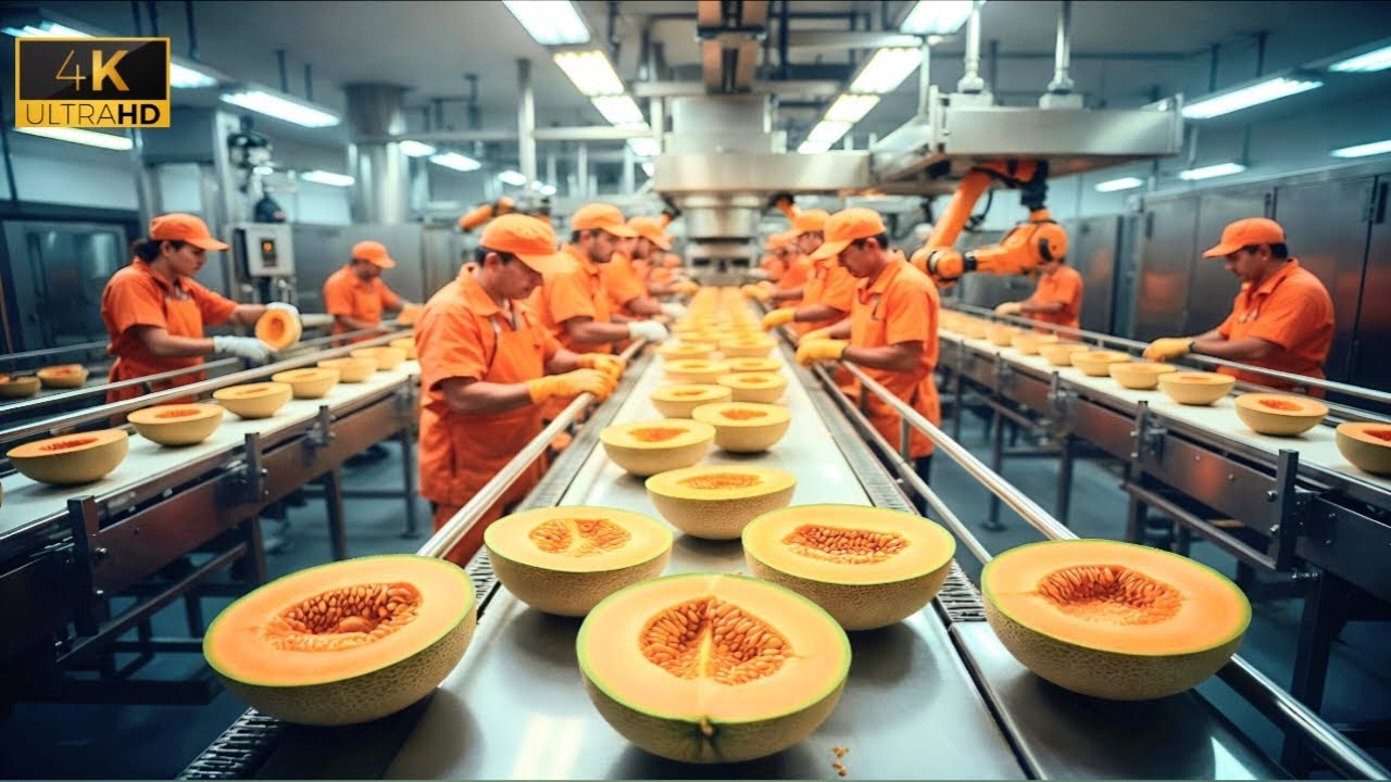 Inside a Modern Cantaloupe Factory | Full Processing Journey
