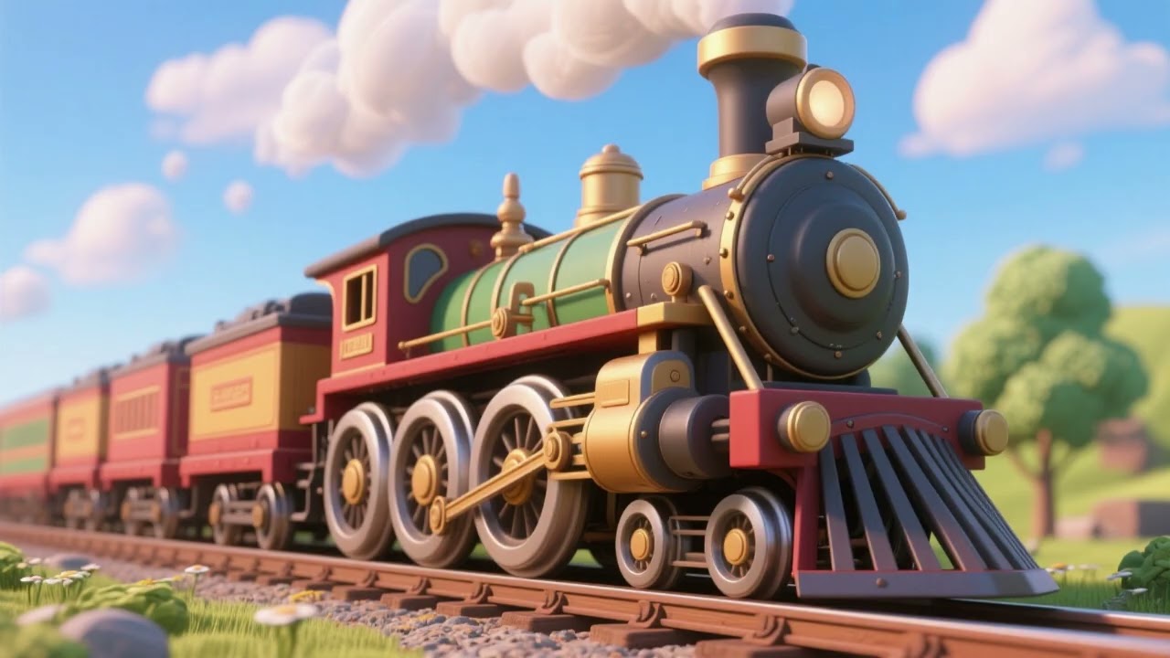 The Train with the Big Wheels 🚂🔵 | Fun Kids Song | Nursery Rhymes