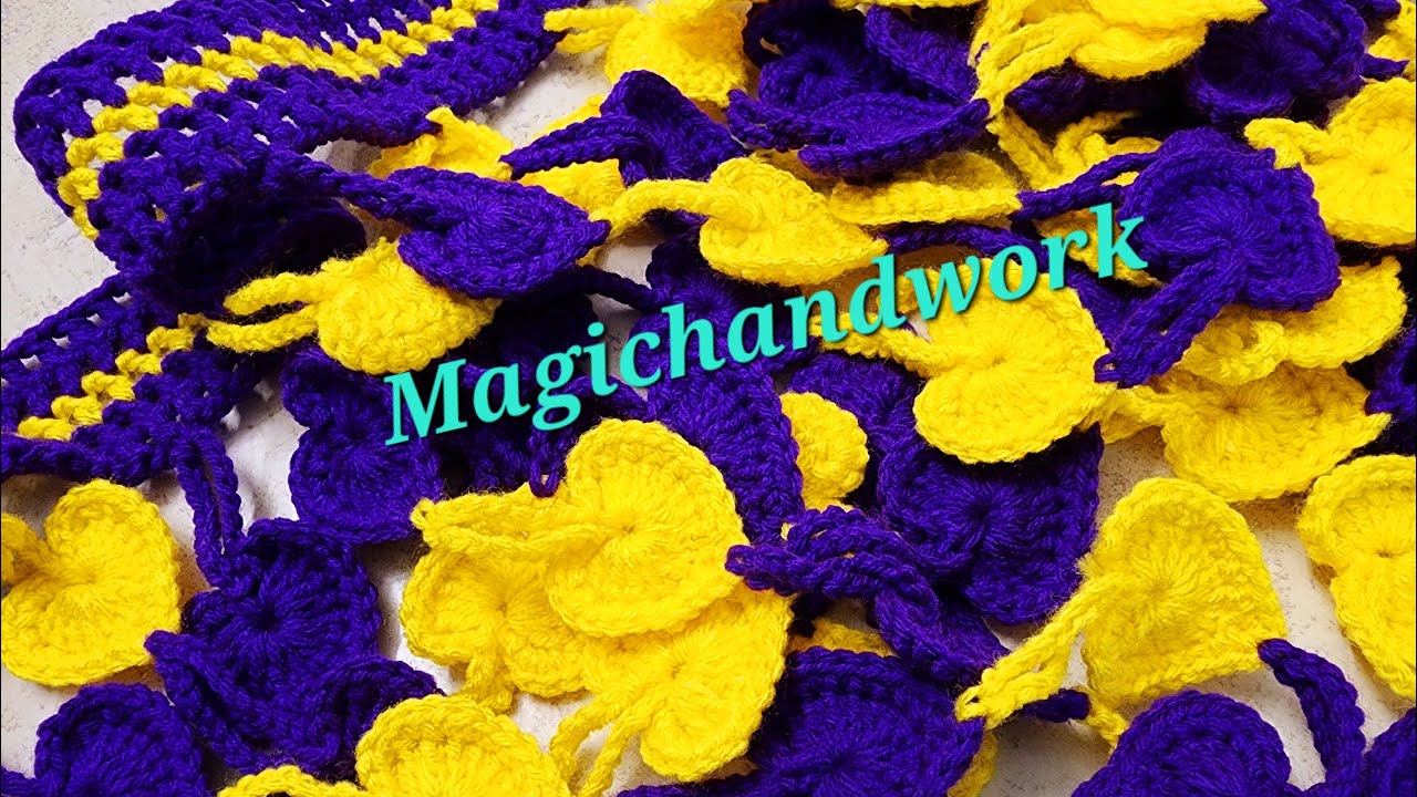 💖 Crochet dressing table mirror cover, Woolen Toran design, heart shape mirror toran, Crosia toran