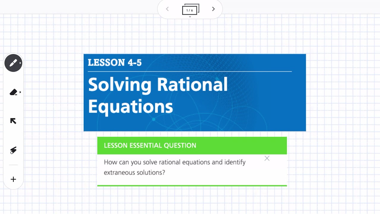 Solving Rational Equations (Lesson 4-5)