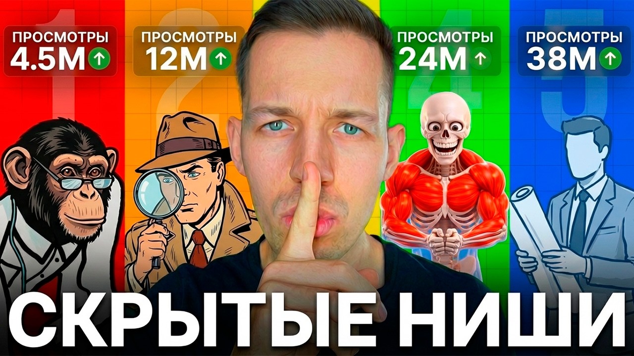 9 Ютуб Ниш с ИИ Видео на 10.000$/мес КАЖДАЯ