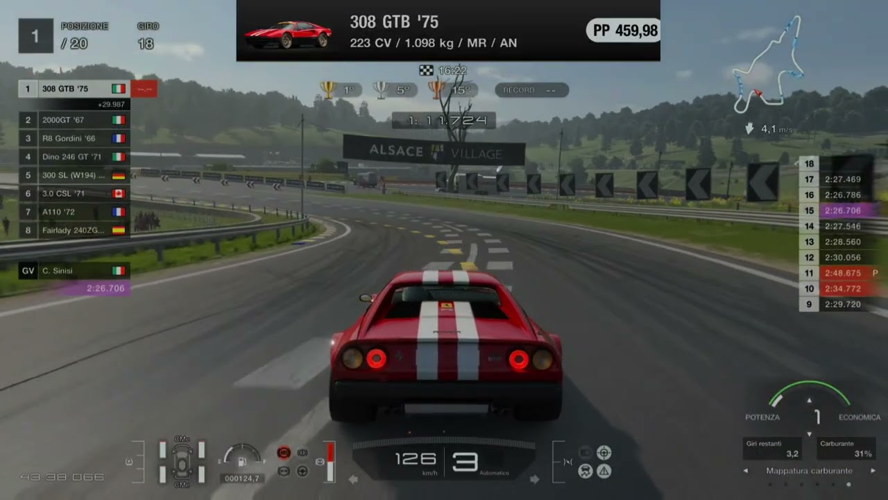 GT7 Best Lap - Ferrari 308 Alsace