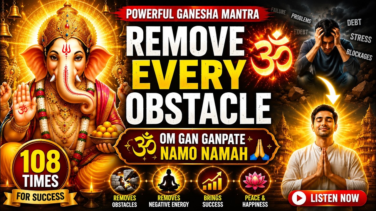 Om Gan Ganpate Namo Namah 🙏 | Siddhivinayak Mantra 108 Times | Ganpati Bappa Moriya