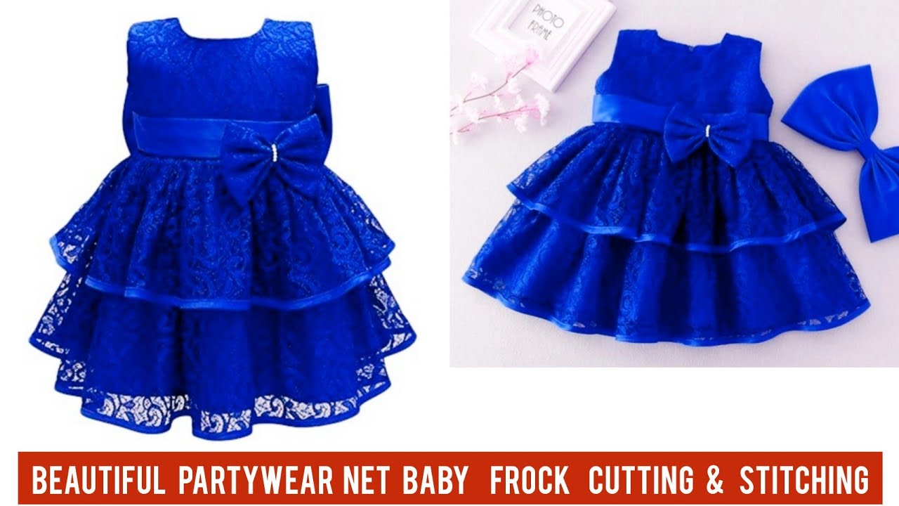 Beautiful Partywear Net Baby Frock Cutting and Stitching/Baby Frock Design | Savita DIY