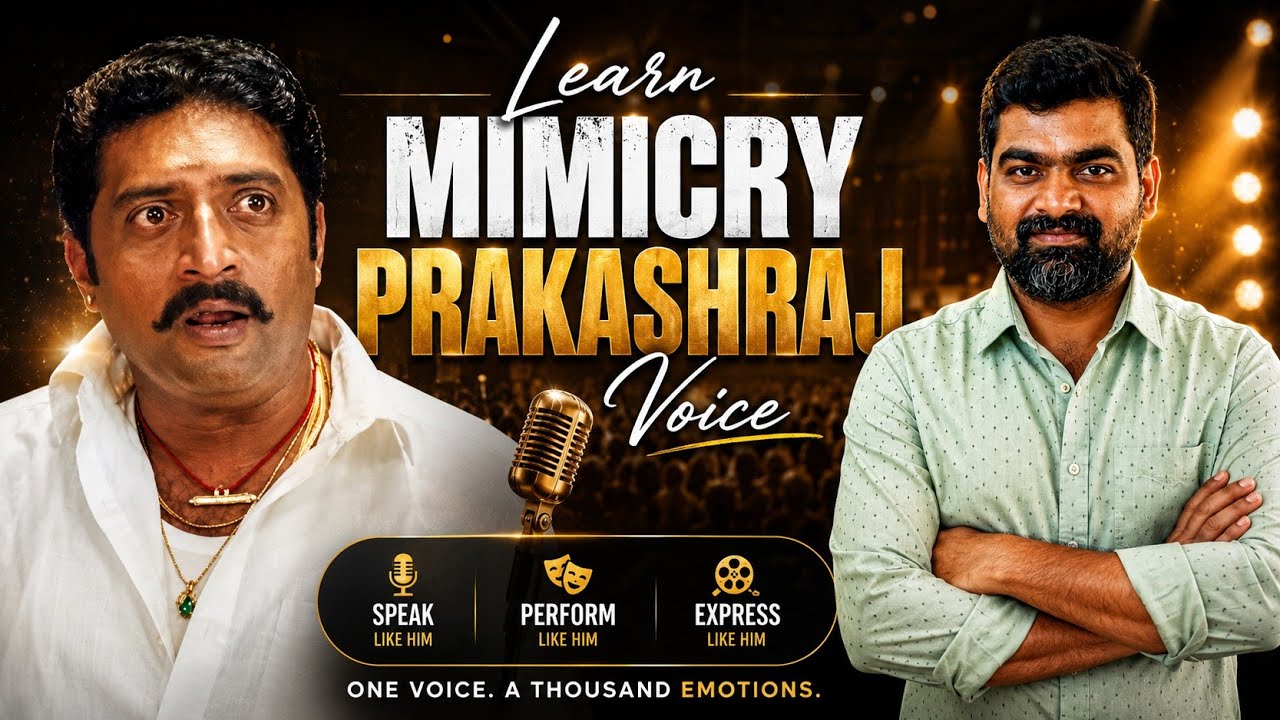 🔴 🔴Video: Prakashraj Voice - Learn Mimicry in Easy ways with Mimicry Mani