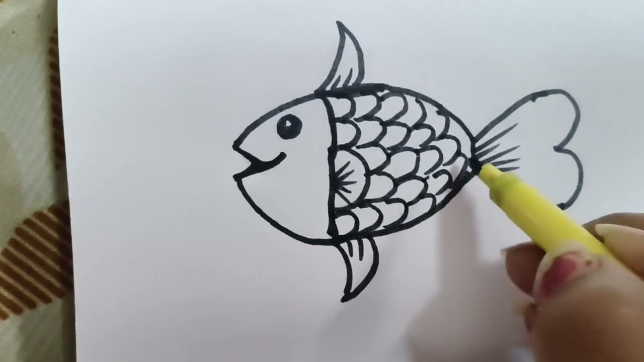 Easy drawing | fish |  5- 3 |  easy drawing |