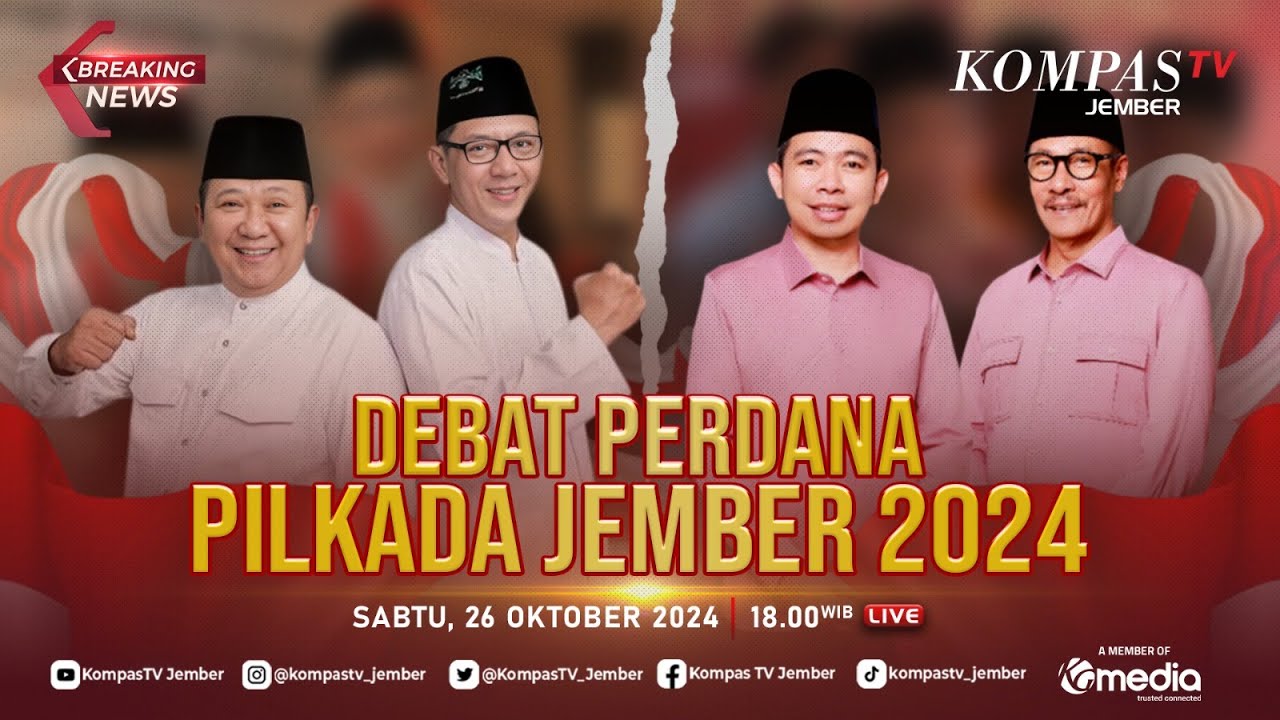 [LIVE] Debat Publik Pertama Calon Bupati-Wakil Bupati Jember, Hendy-Gus Firjaun VS Gus Fawait-Djoko