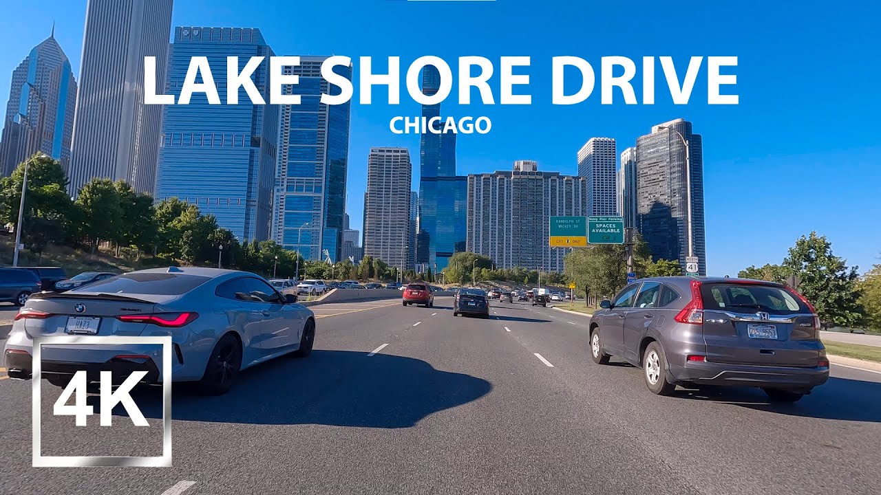 |4K| Driving on N Lake Shore Drive -  Northbound - Chicago's Amazing Road by the Lake - USA
